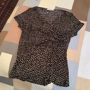 MaxMara Faux Wrap Top Stretch Animal Print Sz L